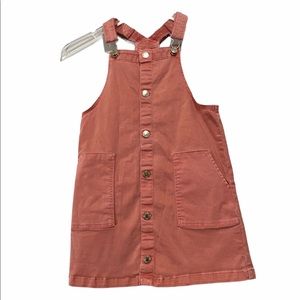 ☘️H&M girls overalls style pink  dress Size 9-10
